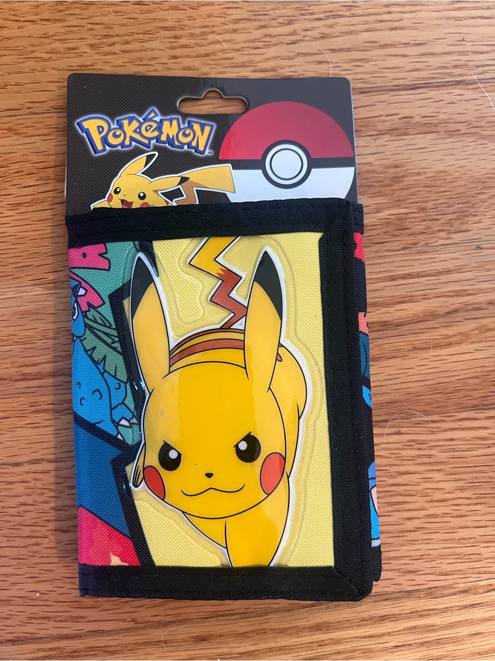 Pokémon Pikachu Trifold Wallet - Yellow with Multicolor Accents new